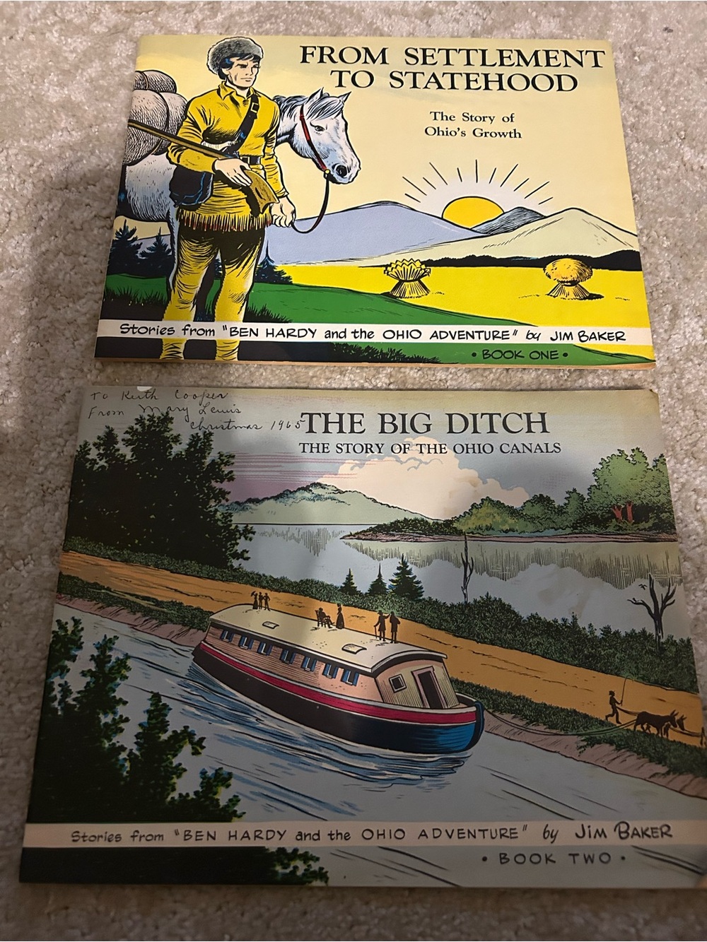 2 historical Ohio paperback books.  Ohio canals. Statehood.  Old 1960’s.